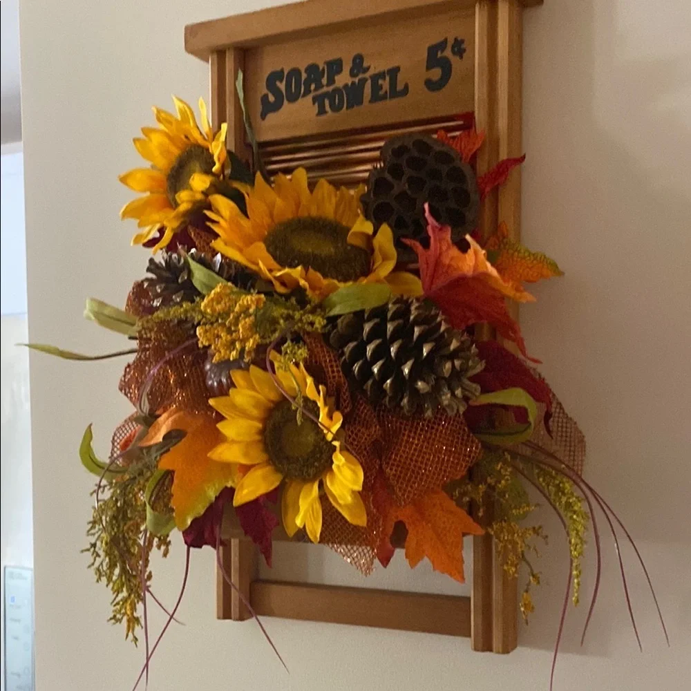 Rustic fall Sunflower Wall Decor